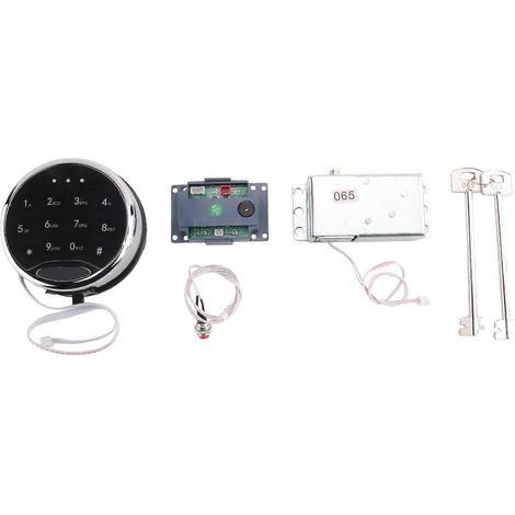 Kit de remplacement pour serrure de coffre-fort électronique avec pavé tactile/clavier et serrure à solénoïde, 2 clés de secours (1/5)