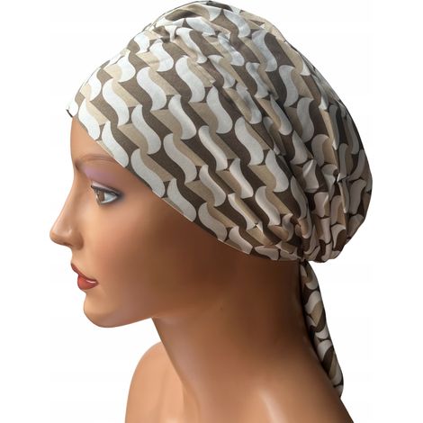 Pañuelo de mujer Tess 414 de viscosa, turbante de primavera, también para después de la quimioterapia. (1/5)