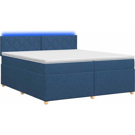 Maison Exclusive - Letto box spring con materasso Blu 200 x 200 cm Tessuto (1/5)