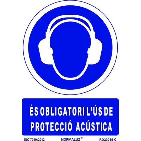 Señal de obligación en Catalán "És Obligatori L´Ús De Protecció Acústica" SEKURECO