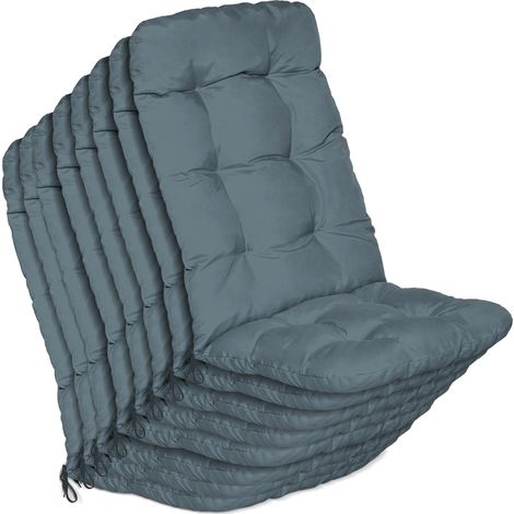 Lot de 8 coussins d'appui pour fauteuils à dossier haut Flair HL, 120 x 50 x 8 cm, bleu pigeon (1/5)