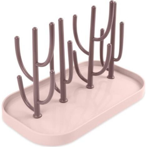 Égouttoir à Biberon,Egoutte-biberons Arbre avec Bac à Eau Amovible pour Biberon,Couverts,Tétines Gobelets(Rose) (1/5)