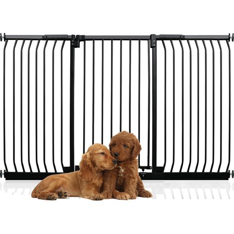 Bettacare Extra Tall Elite Dog Gate, 188cm - 197cm, Matt Black, Extra Tall 96.8cm in Height, Pressure Fit Pet Gate