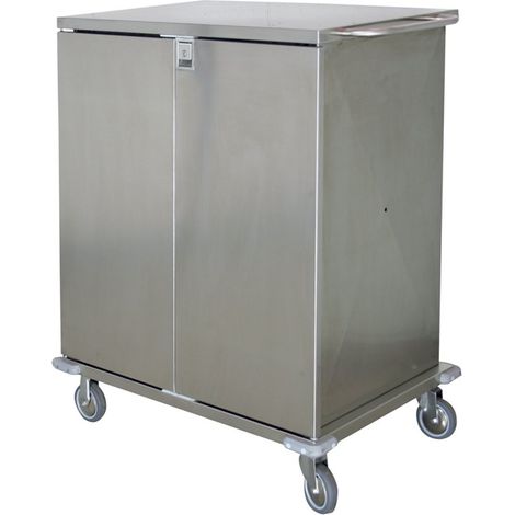 Carrello container biancheria doppia anta in accaio INOX AISI 304