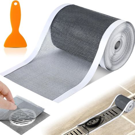 Recogedor de pelos de ducha de 100 mm x 10 m con espátula de plástico que evita obstrucciones. Malla de filtro desechable para fregadero, filtro de pelos para ducha, baño, bañera y cocina.