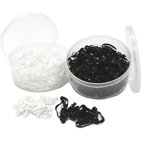 Elastici in silicone per criniera e coda in barattolo - nero