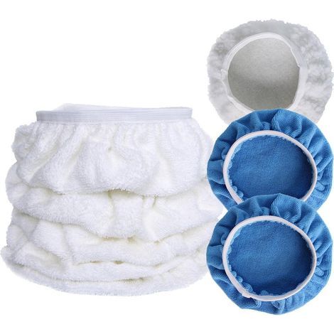 7pcs 9-10" microfibre peluche voiture polissage polisseuse épilation bonnet tampon de polissage couverture (1/5)