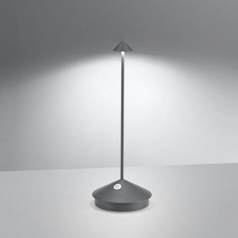 Pina Pro Dark Grey wiederaufladbare und dimmbare kabellose LED-Tischleuchte Zafferano (1/5)