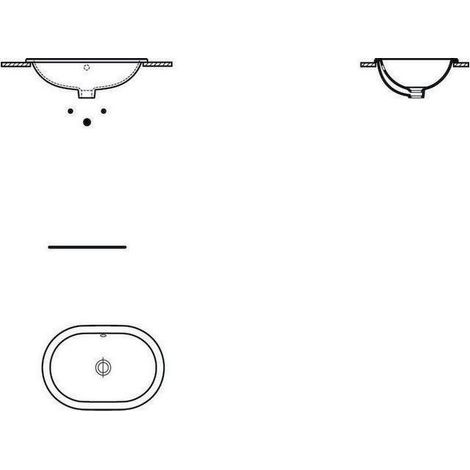 IS Einbauwaschtisch Connect, oval, o.Hl., m.Ül., 550x380x175mm, Weiß (1/5)