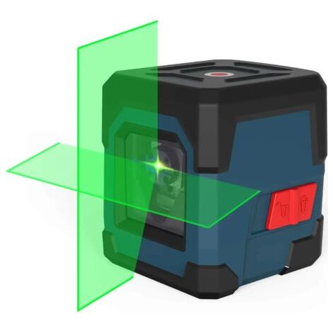 Niveau Laser Vert, Ligne Laser Autonivelant 15M ± 0,2 mm/m, Laser Croix Vert Horizontal et Verticale 1m Antichoc, IP54 Étanche À L'eau et Poussière avec Sac de Protection (1/5)