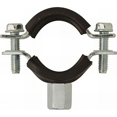 50 colliers lourd MARKS40, double embase Acier Zingué, Isophonique - M8 - M10 - D. 33 - 42 mm (1/2)