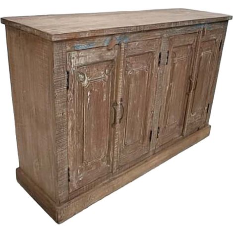 Aparador de madera acabado artesanal marrón 121x37x78h cm (1/5)