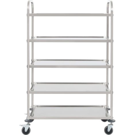 Maison Exclusive - Carrello da Cucina a 5 Livelli 107x55x147 cm in Acciaio Inox