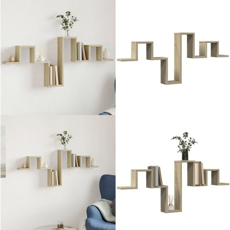 Wandregal Sonoma-Eiche 104,5x10x43 cm Holzwerkstoff - Bücherregal - Holzregal (1/5)