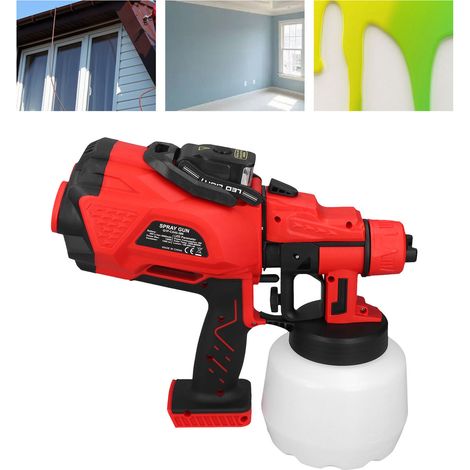 Pistolet à peinture électrique haute tension au lithium-ion avec lumière LED, outil de pulvérisation portable. (1/5)