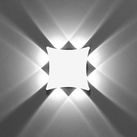 8W Moderne Applique Murale LED Lampe Murale Imperméable IP65 Aluminium Lampe de Mur LED Intérieur Extérieur pour Salle de Bains Salon Chambre à Coucher Couloir Escalier Entrée Porche - lumière blanche (1/5)