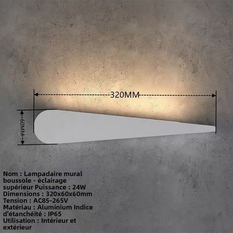 Wasserdichte Außenwandlampe IP65, Moderne Minimalistische 24W LED Wandbeleuchtung 4000K Neutralweiß für Garten Balkon Flur Fassade-lsw