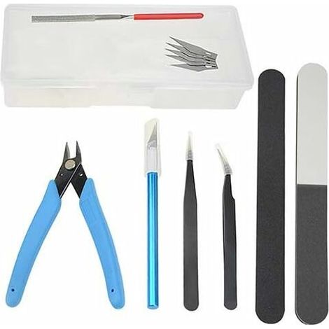 8-Piece Gundam Model Tool Kit, Basic Modeling Tool Set for Repairing and Fixing Gundam Car Models (1/5)