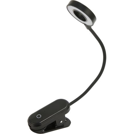 Lampe de bureau à pince, multifonctionnelle, à commande tactile et col de cygne à 360°, idéale pour la lecture au lit ou sur la tête de lit. (1/5)
