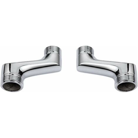 Raccord Contre Coudé Douche,Raccord Laiton Coudé RéDucteur,Bras Pivotant RéGlable,Raccord Mural Contre Coudé,Raccord Excentré 1/2 3/4,Chrome (1/3)