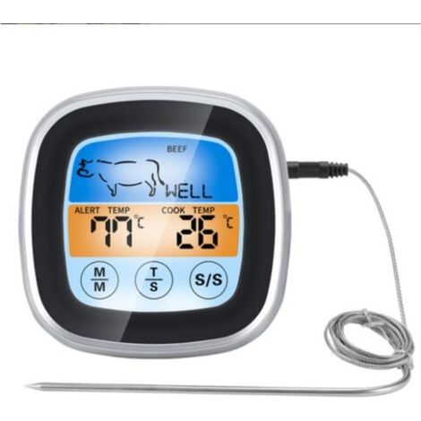 Thermomètre à viande numérique, écran LCD pour barbecue, minuteur de cuisine, idéal pour grillades, four, cuisson, fumoir (1/4)