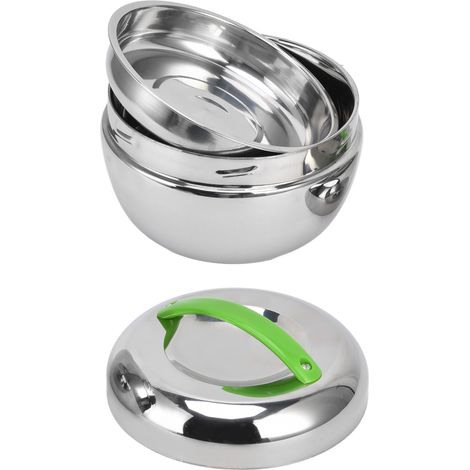 Isolierte Lunchbox aus Edelstahl, doppelwandig, Thermobehälter mit Fach und Deckel, 1,3 l / 44 oz (1/5)