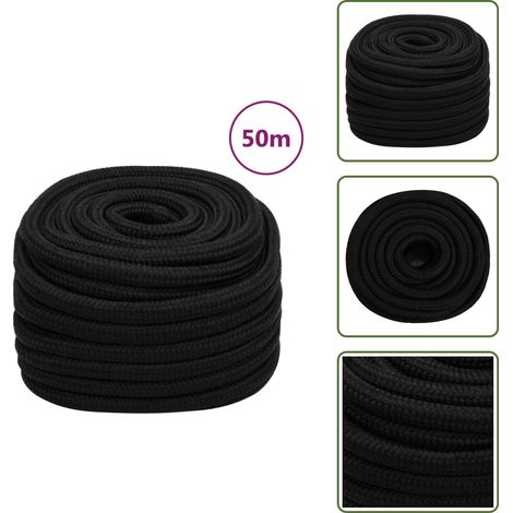 Corde de travail Noir 20 mm 50 m Polyester - Corde De Travail - Corde Tressée - Polyester - Corde Noire - Corde Épaisse (1/5)