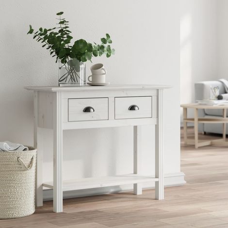 Table console,Table d'appoint,Bout de canapé BODO blanc 90x34,5x73 cm bois de pin massif DGBDF277253 (1/5)