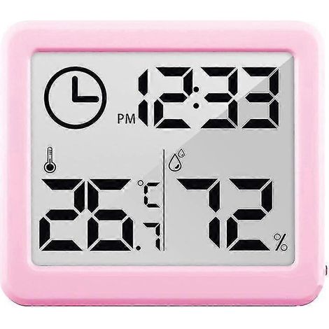 Automatisches elektronisches Temperatur- und Feuchtigkeitsmessgerät mit Thermometer und Hygrometer-Pink
