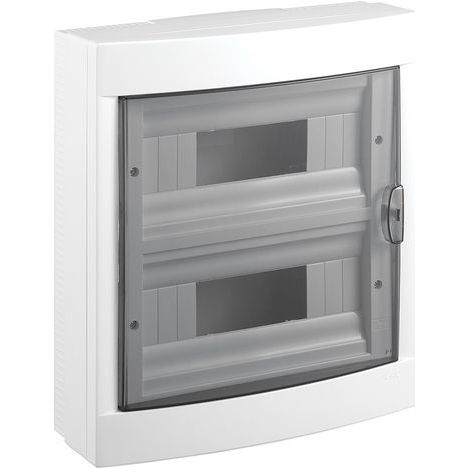 Tableau électrique nu saillie 24 modules IP40 – Dimensions L.314xH.344xP.105mm – Installation intérieure en saillie – Porte fumée réversible – Vi-Ko (1/3)