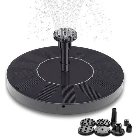Fontaine solaire/jeu d'eau - 16 cm Noir (1/5)