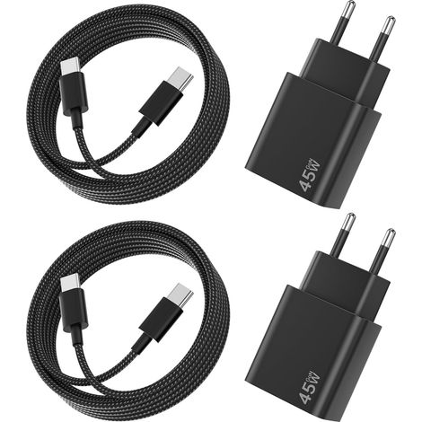 45W Chargeur Charge Rapide, Chargeur 45W USB C Prise 2Pack (1/5)
