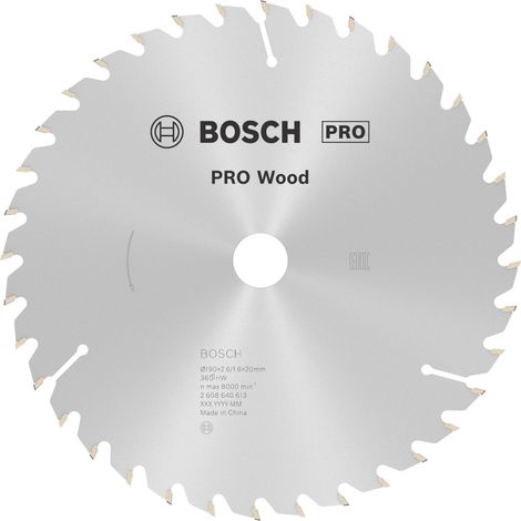 Bosch PRO Wood Kreissägeblatt, 190 x 2,6 x 20 mm, T36