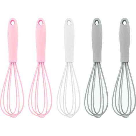 Fouet Cuisine Mini - Silicone Alimentaire - Poignée Ergonomique - Pour Mélange Œufs Pâte Crème - Lot de 5 (1/5)