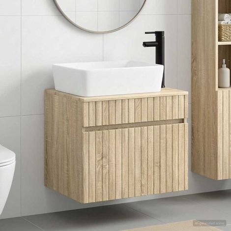 vidaXL Juego de muebles de baño Roble Sonoma Madera de ingeniería (1/5)