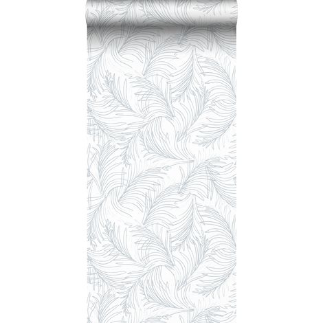 papier peint plumes bleu gris et blanc - Sanders & Sanders (1/5)
