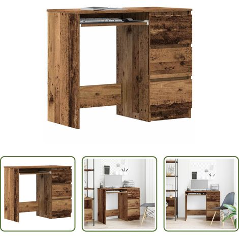 Altholz Schreibtisch -  Schreibtisch Altholz-Optik 90x45x76 cm Holzwerkstoff (1/5)