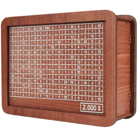 Tirelire en bois pour adultes et enfants, boîte à économies avec compteur-B-- (1/5)