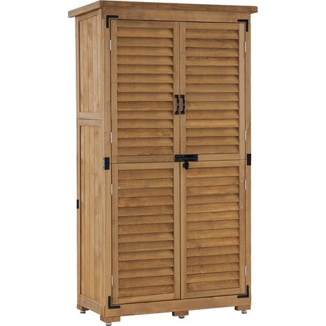 M MCombo Gartenschrank Gerätehaus Geräteschuppen Garten Schuppen Schrank Holz 0870