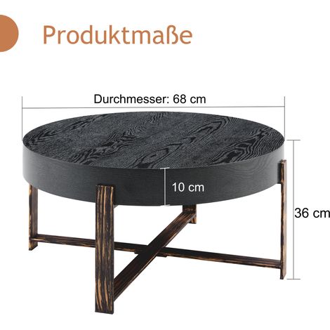 Table basse / table d'appoint, salon, plateau design, rangement caché, MDF, 68 cm, table salon, design contemporain (1/5)