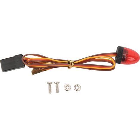 Voyant d'alarme pour voiture RC 1/10, 5 modes d'éclairage, haute simulation, rond, compact, LED 10x15mm, rouge. (1/5)