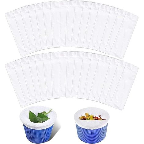 [NEVER USED] Swimming Pool Filter Skimmer, 30 Pcs Pool Skimmer Socks Skimmer Net, Pool Skimmer Sock Filter for Pool Basket, Pool Skimmer Socks for Swimming Pools, White (1/4)