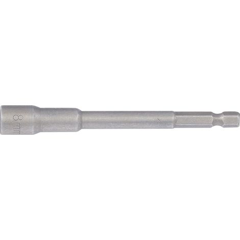 BGS Steckschlüssel-Einsatz Sechskant extra lang für Bohrmaschinen Antrieb Außensechskant 6,3 mm (1/4") SW 8 mm - 2764