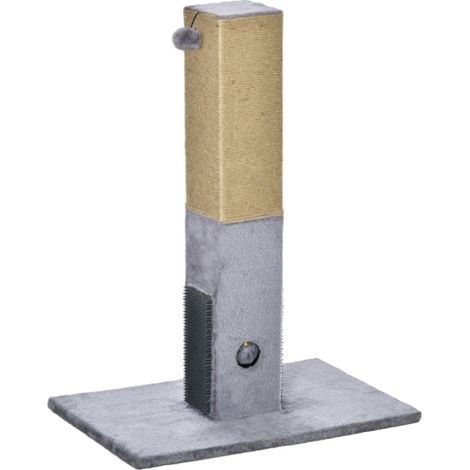 Indoor Cat Tree Scratching Post 79cm with Jute Scratcher, Carpet Base, and Hanging Toy - Grey Color (1/5)