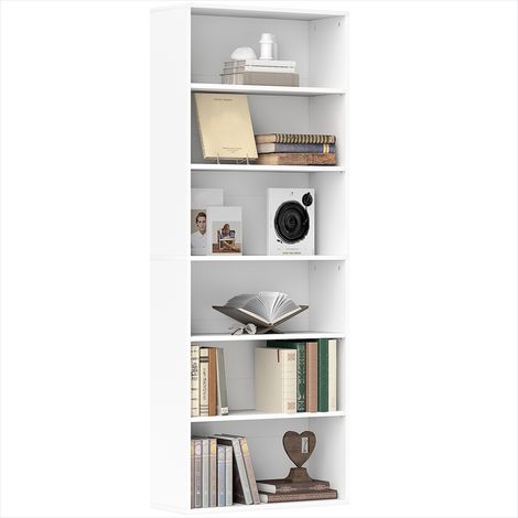 Bibliothèque 6 étagères réglables blanc 60 x 24 x 158,5 cm (1/5)