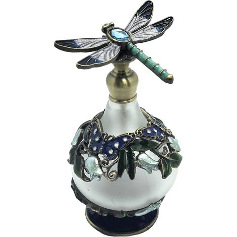 Flacone da profumo decorativo in vetro con libellula 9 cm (1/4)