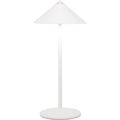 Zafferano Lampada da Tavolo Led Ricaricabile Pina L Desk - 6W, IP65, Dimmer Touch, Testa Magnetica, Design Moderno per Interni ed Esterni - Bianco