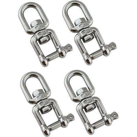 Set of 4 6mm 304 Stainless Steel Swivel Shackles