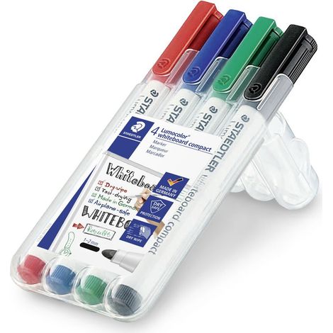 Marcador para pizarras blancas en formato manejable, borrable en seco sobre superficies esmaltadas como porcelana y vidrio, sin olor, tinta base alcoh