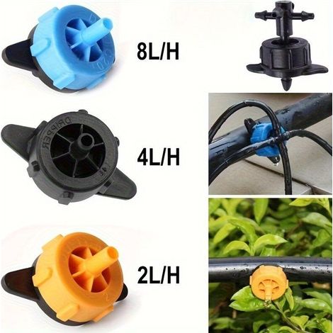 Goutteur D'irrigation - Compensation De Pression - Débit 4 L/h - Pour Tuyaux 4/7 Mm - Lot De 100 (1/5)
